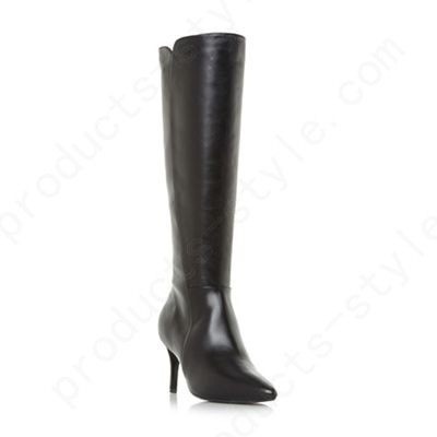 leather stiletto knee high boots